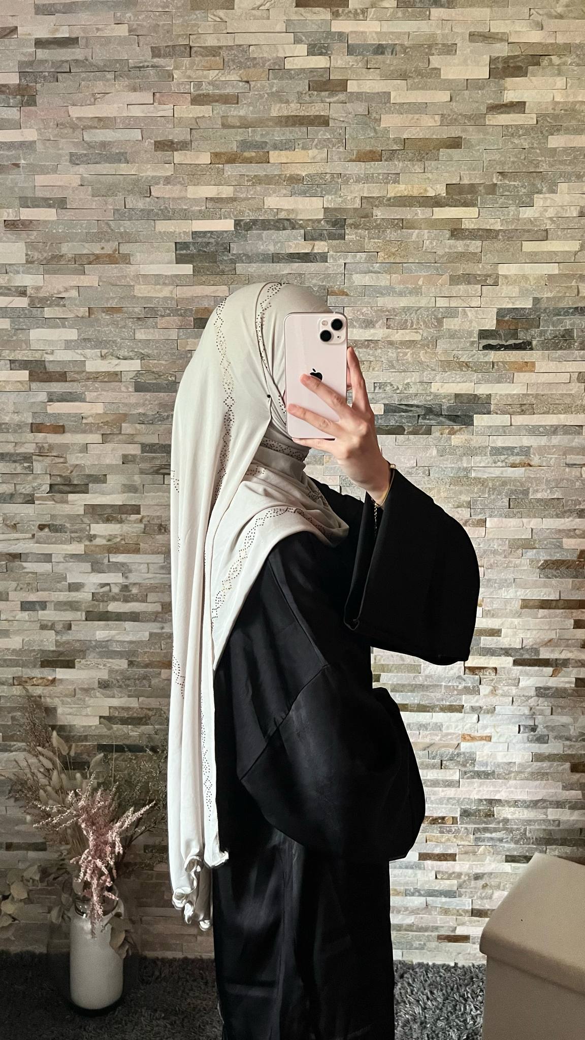 Hijab en jersey premium froufrou & strass