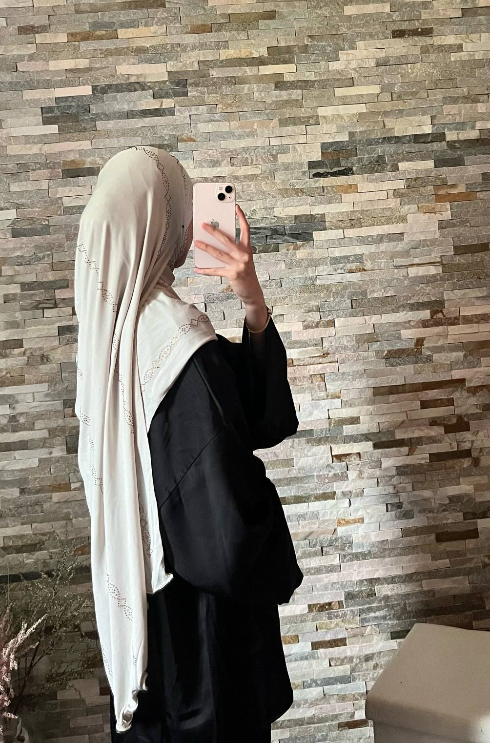 Hijab en jersey premium froufrou & strass