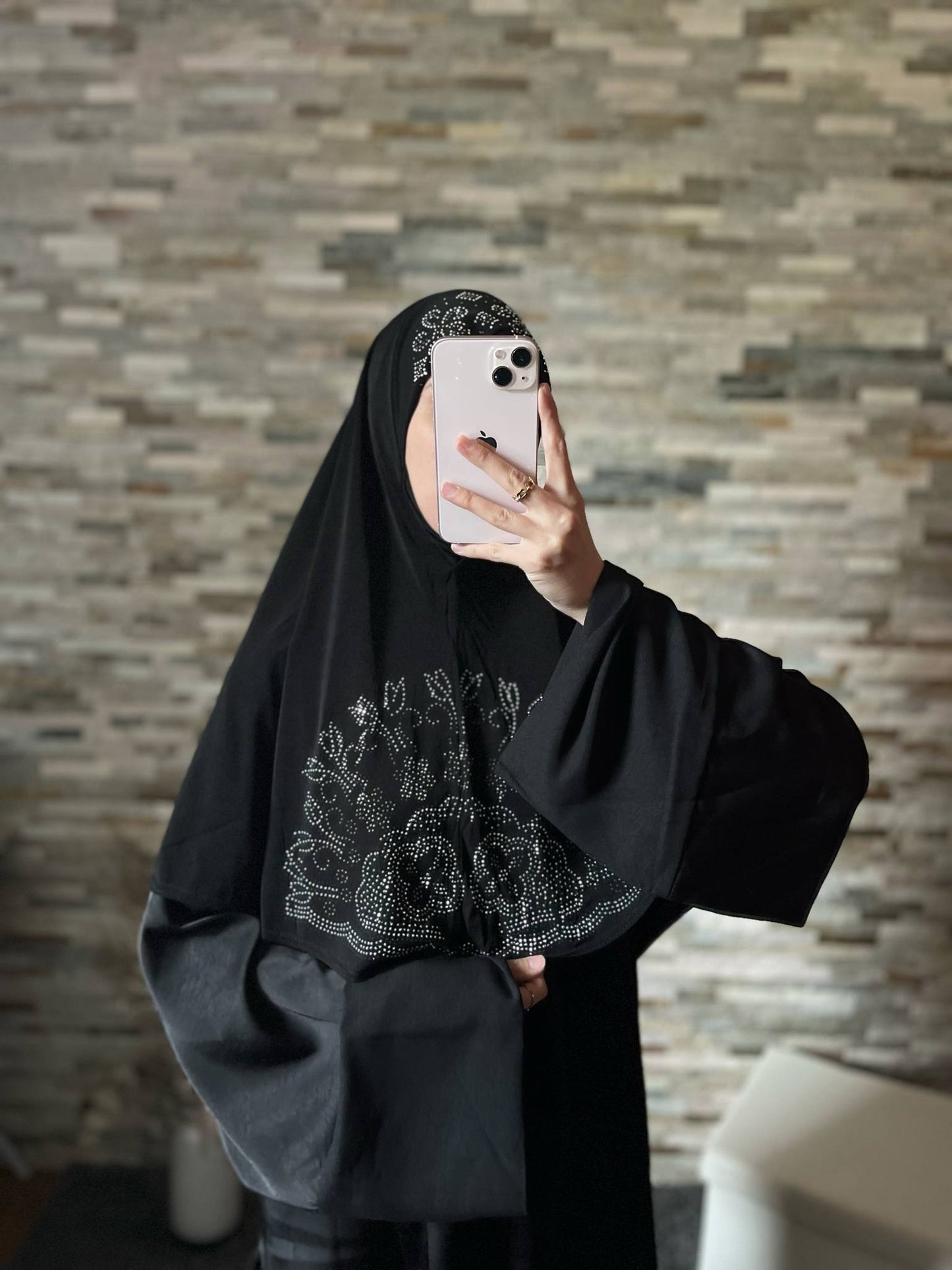 Hijab à enfiler strass