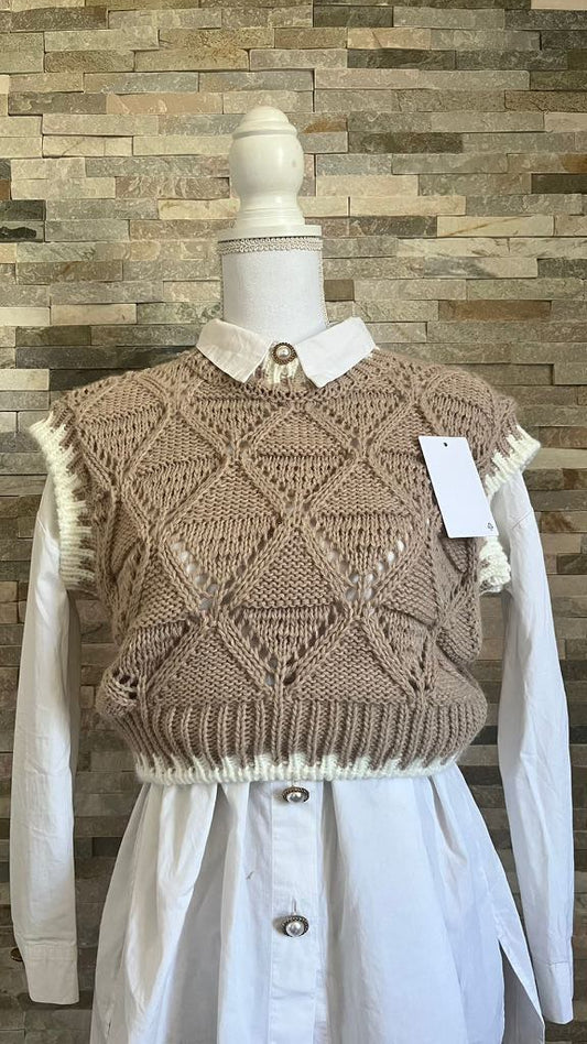 Pull en maille sans manches