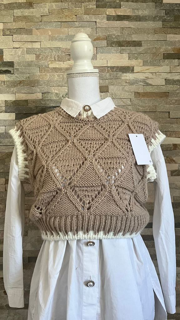 Pull en maille sans manches