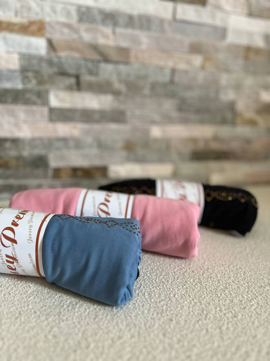 Hijab en jersey premium froufrou & strass